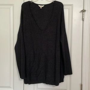 Terra & Sky Brushed V Neck Sweater 1X